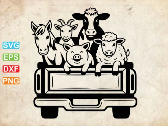 Farm Animals in Truck Embroidery Design Review