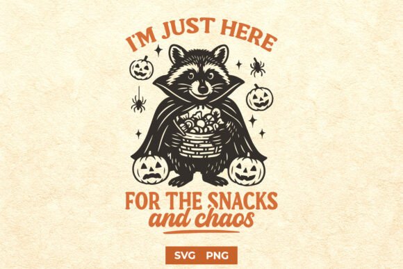 Funny Halloween Raccoon SVG PNG Design for Crafts and Graphics
