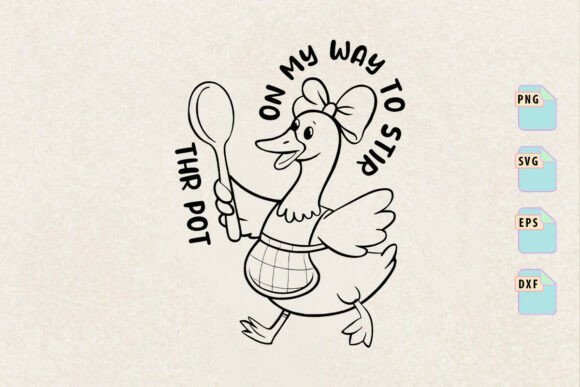On My Way to Stir the Pot, Chef Goose Graphics for Crafts