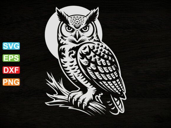 Owl Moon Svg for Local Business Branding and Crafts