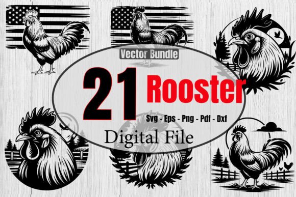 Rooster SVG File Bundle for Crafts and Graphics